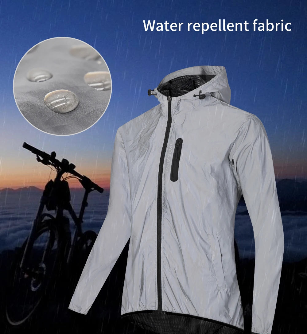 WOSAWE Men's and Women's Reflective Motorcycle Jacket - Waterproof Windbreaker Hoodie for Autumn and Winter